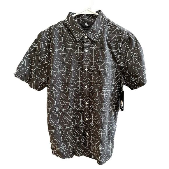 NEW Volcom Warbler Printed Regular Fit Button-Down Shirt, Sz Small (DD) - Picture 3 of 10